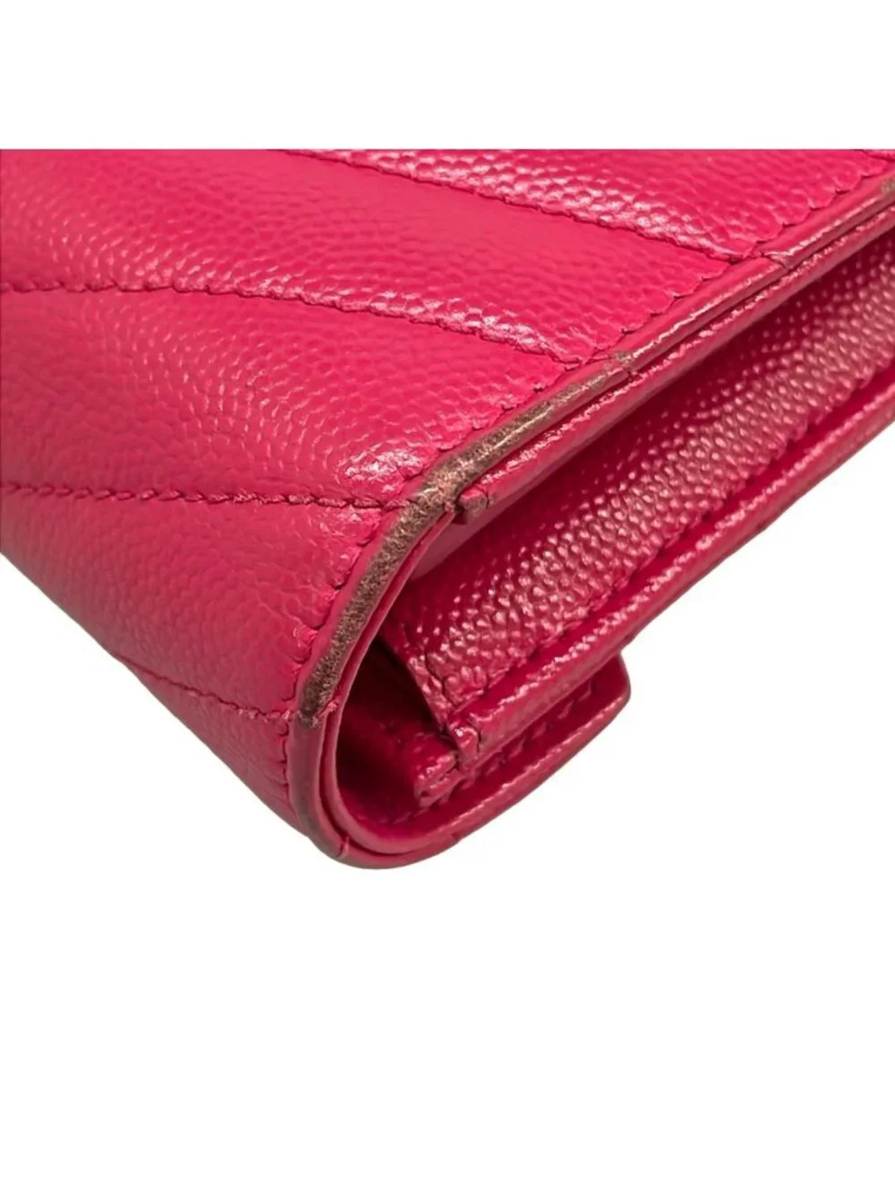 Saint Laurent Paris Wallet Monogram Large Flap Pink Zip Around Leather - Picture 14 of 15